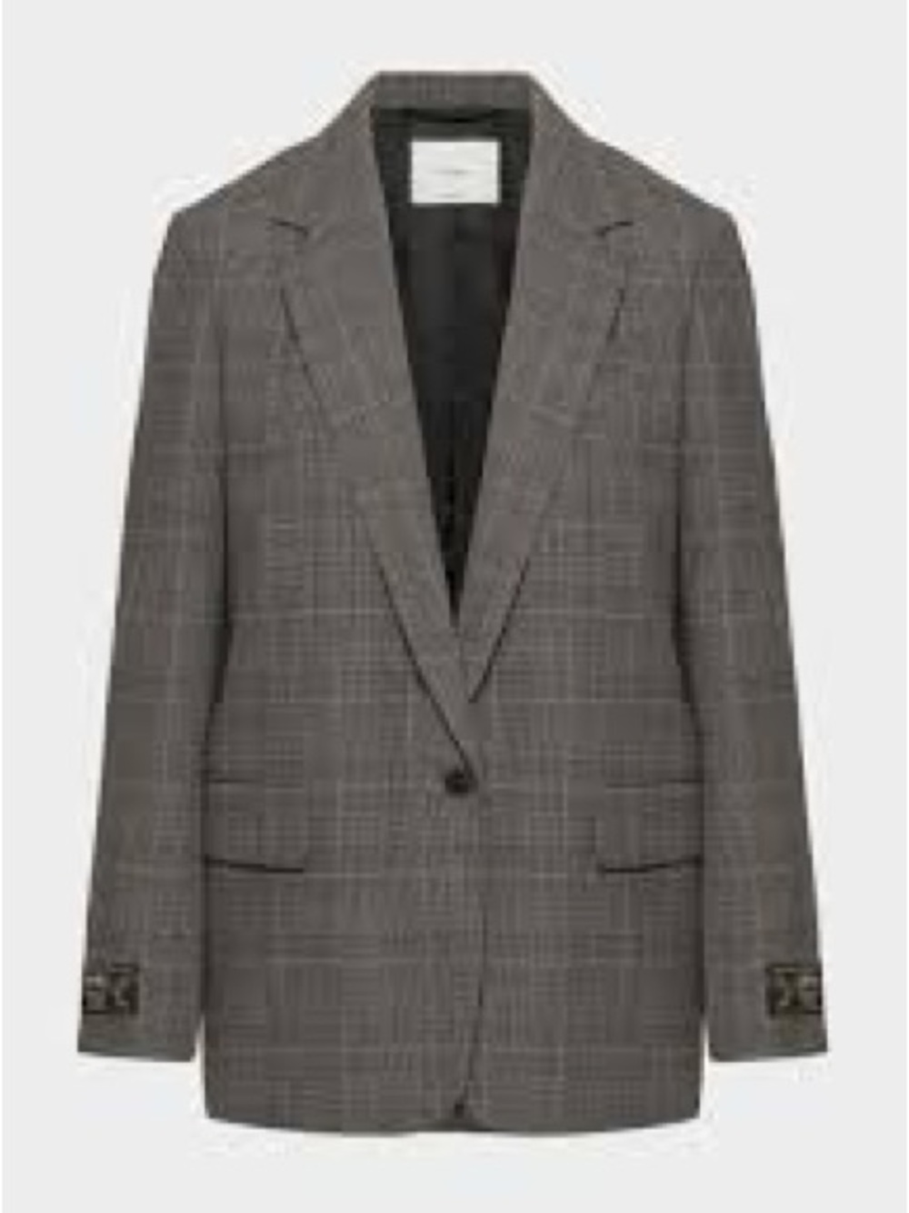 Aritzia Gray Glen Plaid Single-Button Blazer